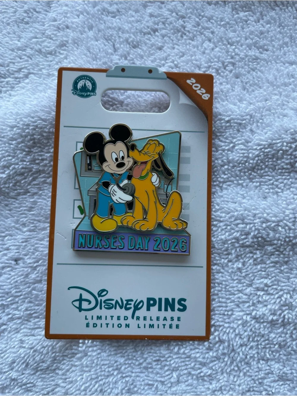 Disney World Nurses Day 2026 Mickey w/ Pluto Limited Release Pin